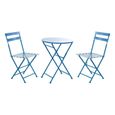 Ensemble table + 2 chaises bleu métal - Marque - Modèle - Pliable - Utilisation extérieure - 17 kg-0