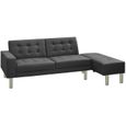 1712E-CO Moderne Canapé-lit Confortable Sofa de Salon modulaire 3 places - Canapé d'angle convertible réversible clic clac Gris Simi-0
