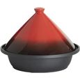 Tajine Induction et Vitro-céramique INOX Rouge et Noir dégradé 30,20 x 30,20 x 23 cm-0