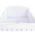 Tour de lit bébé complet - SWB - Blanc - 120x60 ou 140x70 - Coeurs en coton-0