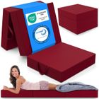 ELONEO Matelas Pliant 3 Parties, Mousse Épaisse 15 cm, Lavable, Pour Adulte, 75x195x15 cm, rouge