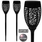 Lampes solaires Led effet flamme pour jardin extérieur - Monzana - 96 Led - Autonome - IP44