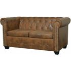 OVONNI Canapé Chesterfield 2 places Cuir artificiel Marron