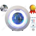 LUNAVO TD® Globe terrestre flottant magnétique lumineux enfant vintage interactif lévitation LED bleu espace boule plastique lampe couleur