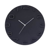 Horloge murale moderne 3D noire Ø34,5cm Thinia Home