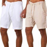 Lot de 2 Short homme en lin - Bermuda en lin - Sportif Mode couleurs multiples