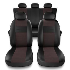 Housses De Siège Auto Noir Similicuir - Set Complet 8 Pièces Pour Ford Fiesta, Focus, Mondeo