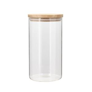 10 x 10 x 16 cm Blanc Bo/îte de conservation avec couvercle aspect bois 1,4 l