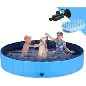 PATAUGEOIRE Baignoire de piscine pliante, pataugeoire pour chiens et enfants, épaisse et antidérapante（160cmx30cm）