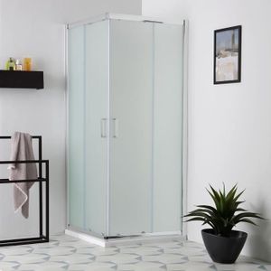 CABINE DE DOUCHE Cabine de douche en verre satiné 6mm carré 70x70 coulissante - Giada - Verre