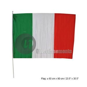 30 x 45 cm Drapeau Italie pour voiture avec b/âton env