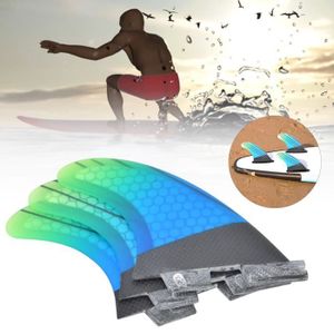 DÉRIVE - AILERON FCS2 Aileron de Queue de Planche Surf en Fibre de Verre Dégradé Bleu Vert Accessoire de Surf Flexible-CHD