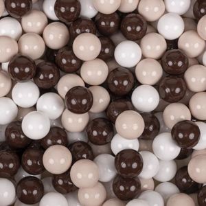 BALLES PISCINE À BALLES Lot de 300 balles colorées pour piscine enfant KiddyMoon - beige pastel/brun/blanc - fabriqué en UE
