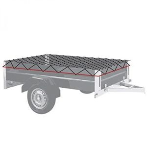 avec cordon en caoutchouc et crochets dattaches innislink Filet de remorque extensible pour les remorques de 1x2 m à 2x3 m noir filet de sécurité Filet à Bagages voitures et conteneurs 