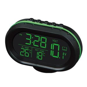 Mini horloge numérique pour voiture, tableau de bord, thermomètre lumineux,  affichage numérique noir, outils de style - AliExpress