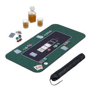 ID MAT Tapis De Jeu De Cartes Vert 66x66x0,3 Cm - Antidérapant Et Lavable