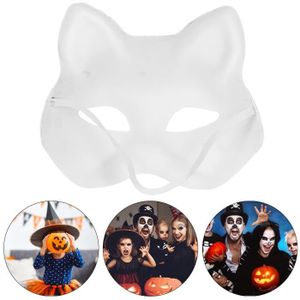 SUPVOX Masques blancs à peindre, masques vides, renard, chat, carnaval,  Halloween pour adultes et enfants 5 pièces