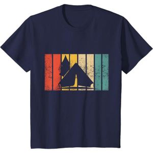 TENTE DE CAMPING Retro Tente - Vintage Outdoor T-Shirt[W4833]