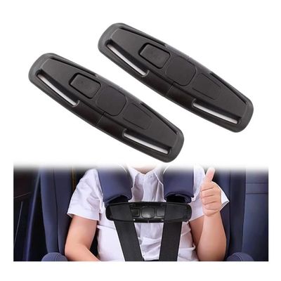 Protection Ceinture De Sécurité Enfant 3 Pièces - Réglable, Pour Siège Auto, Poussette, Sac à Dos (noir)