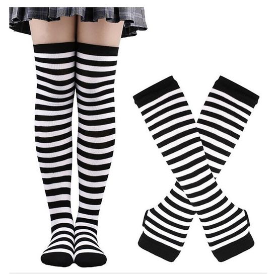 Bas Halloween Tachés De Sang EnixwH - 2 Paires, Blanc, Polyester, 83x11 Cm, Pour Cosplay Effrayant