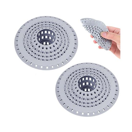 Uxcell – Bouchon De Vidange Flexible Avec Attrape-Cheveux Pour Évier De Cuisine (Lot De 2, Blanc)