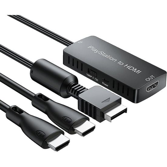 Adaptateur PS1/PS2 Vers HDMI 1080P – Câble 100 Cm Plug & Play Pour Revivre Vos Jeux Rétro En HD !