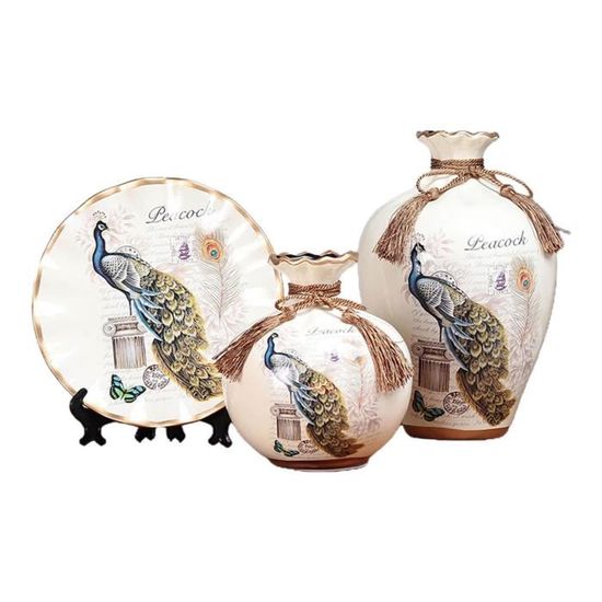 Lot De 3 Vases Céramique Colorés - Mini Vases Déco Table Bohème
