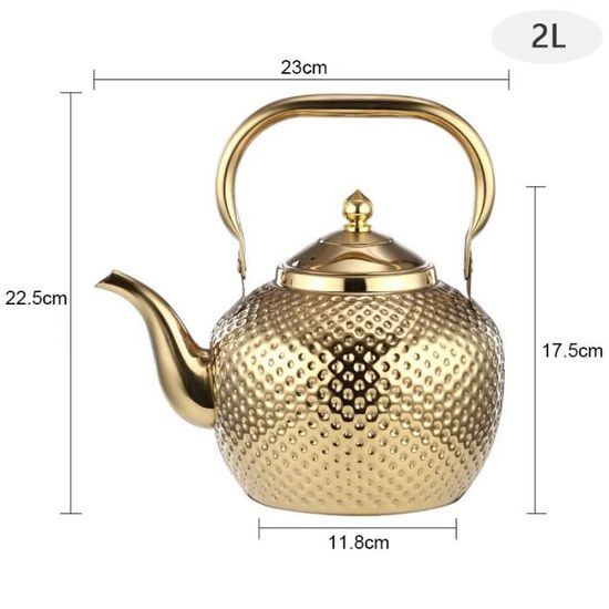 Théière Inox Avec Filtre – 1,5 L Ou 2 L, Bec Cygne, Compatible Induction !