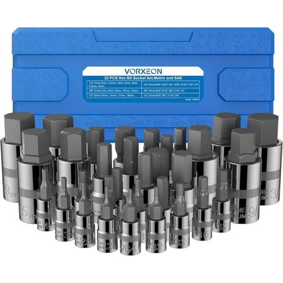 Douille D'impact Hexagonale 32mm Uxcell - Longueur 102mm - Embout Carbone 1 Pouce