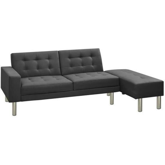 1712E-CO Moderne Canapé-lit Confortable Sofa de Salon modulaire 3 places - Canapé d'angle convertible réversible clic clac Gris Simi