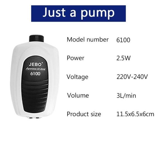 6100 single outlet-EU Plug -compresseur de pompe à Air pour Aquarium, accessoire 6100 réglable, silencieux et silencieux, contrôle d