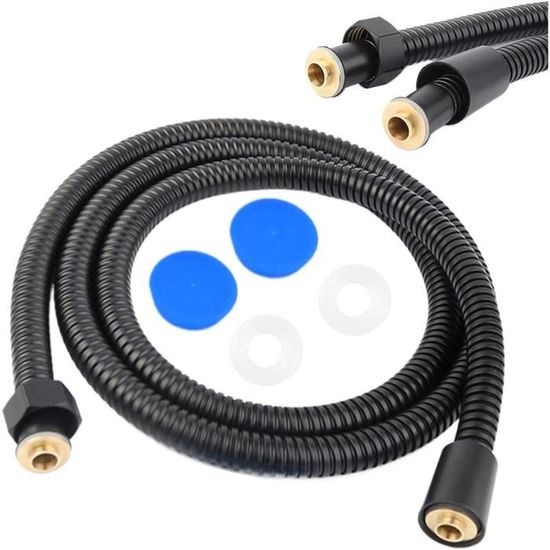 Tuyau De Douche Flexible 1.5 M - Acier Inoxydable 304 Brossé, Raccords Universels G1/2 Laiton, Anti-torsion, Anti-fuite