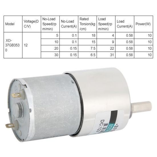 GTPBAO Moteur de réduction 37-520 Moteur Micro DC Moteur 12V À LA Vitesse du Moteur 24V APPELURE Moteur Moteur Sold Gear DÉCÉLÉRATION Moteur Variable de Rotation (Size : 500rpm, Color : 12V