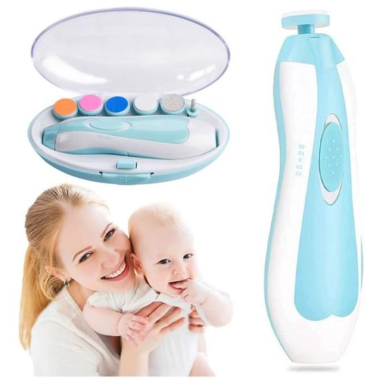 Lime à Ongles Électrique pour Bébé 6 en 1 Kit,CoupeOngles à Piles pour
