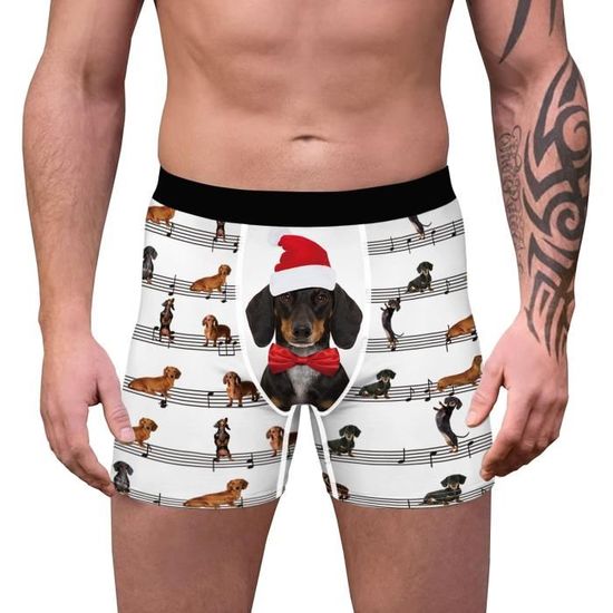 Boxer Homme Imprimé Poisson Bleu - 95% Polyester, 5% élasthanne - Taille S à 2XL - Respirant Et Extensible