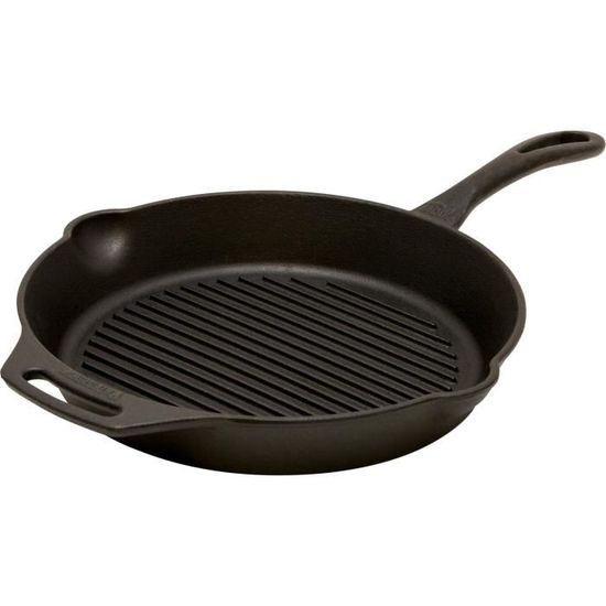 Poêle Grill Fonte 22 Cm - Pour Steaks, Tous Feux Dont Induction, Rides De Grill, Sans Revêtement - 6