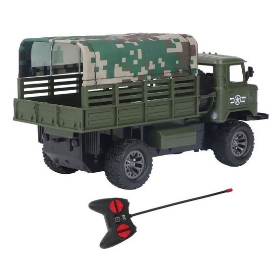 Shanrya – Camion Militaire RC Avec Tente Amovible – Télécommande 30 M, Châssis ABS, Lumières – Vert Armée
