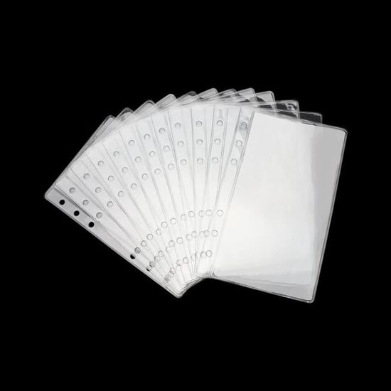 Lot De 40 Pochettes De Classeur A6 Transparentes - 6 Trous Pour Photos, Cartes Bancaires Et Feuilles Budget
