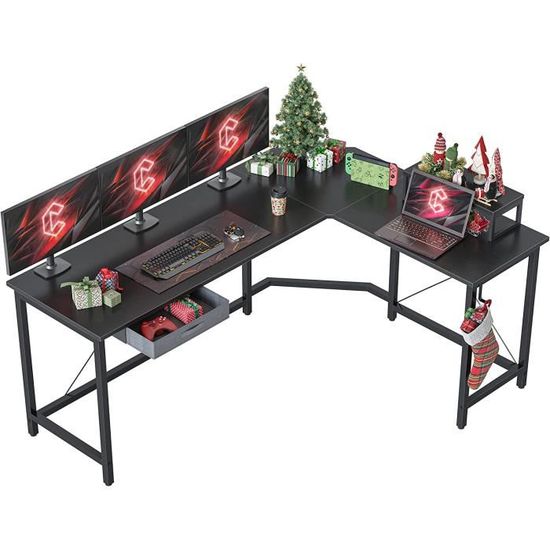 CubiCubi Hoekbureau, 170 x 120 cm, gamingbureau, L-vormig, met blad van
