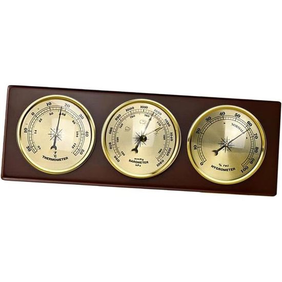 FISHTEC Baromètre Mécanique Analogique Élégant Avec Thermomètre Et