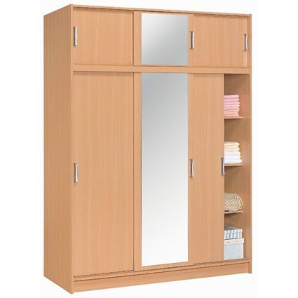 Armoire 3 3 Portes Coulissantes Miroir Armoire Achat Vente