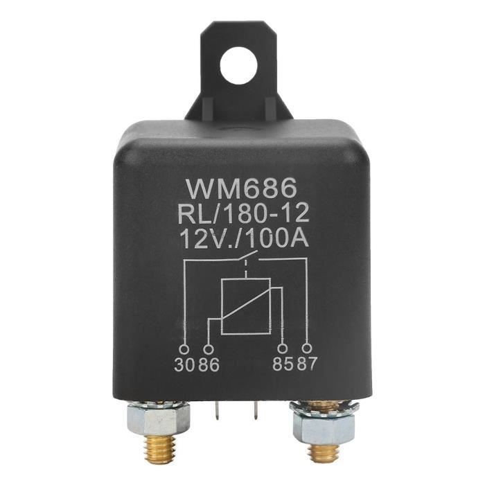 WM686 Relais de démarreur de voiture pour usage intensif normal 100A pour batterie de contrôle relais ON - OFF RL - 180 DC 12V-SEC