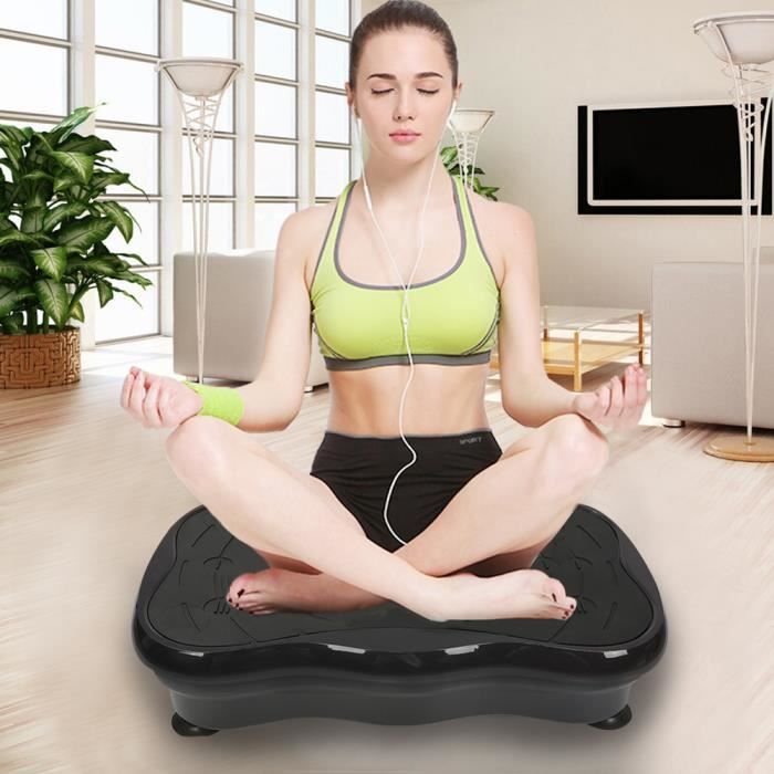 MISS Fitness Plateforme Vibrante Papillon 10 Programme Pro Plateforme Oscillante Avec haut-parleur USB Noir