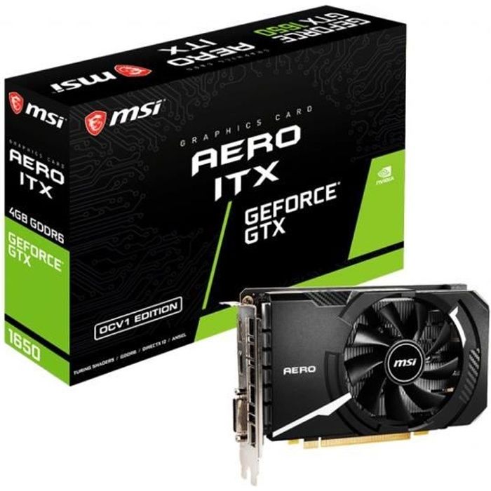 Carte Graphique - MSI - GTX 1650 D6 AERO ITX OCV1 - (912-V809-3610)