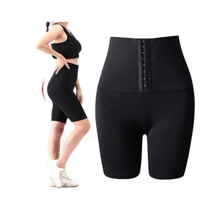 Sauna Sweat Shapewear Short Taille Haute pour Femme Perte Poids Pantalon de Sauna,Contrôle du Ventre Shapewear Short Amincissant-L