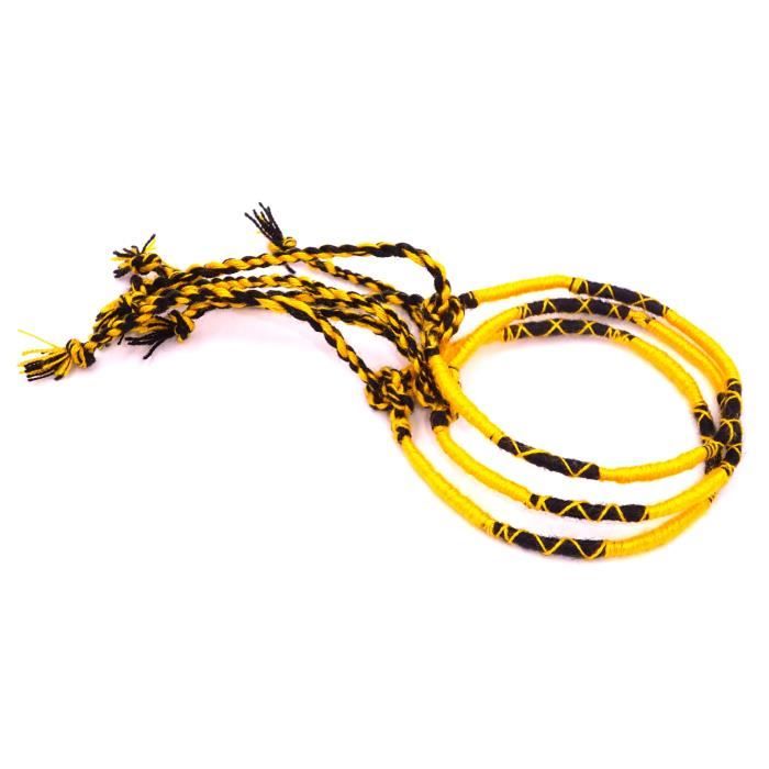 Lot 3 Bracelets Bresiliens de l'Amitié Macramé coton Friendship Porte Bonheur multicolore jaune noir