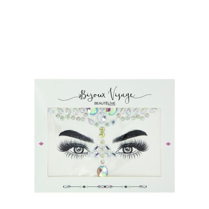 Bijoux visage strass blanc
