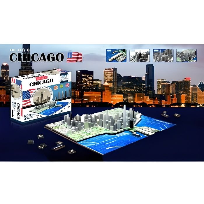 Puzzle 4D Cityscape - 950 pièces : Chicago, USA