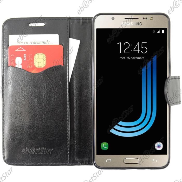 ebestStar ® Coque Portefeuille support Folio pour Samsung Galaxy J5 2016 SM-J510F, Couleur Noir