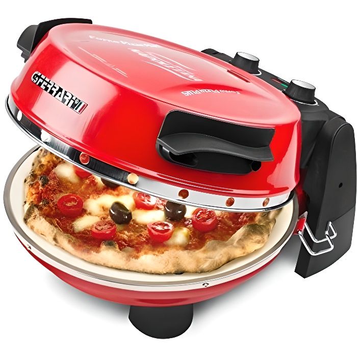 G3Ferrari G10032 Four compact électrique avec deux pierres refractables pour pizza Rouge G10032